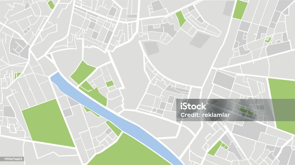 Şehir haritası vektör illüstrasyon. - Royalty-free Harita Vector Art