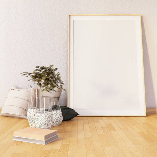 istock Minimalistic Home Interior with Picture Frame Mock up and Accessories 1191676931