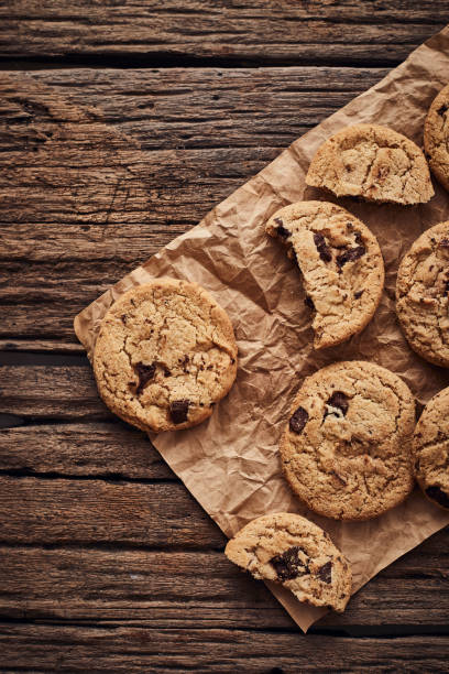 istock Chocolate chip cookies, Sweet biscuits, Concept for a tasty snack 1191677920