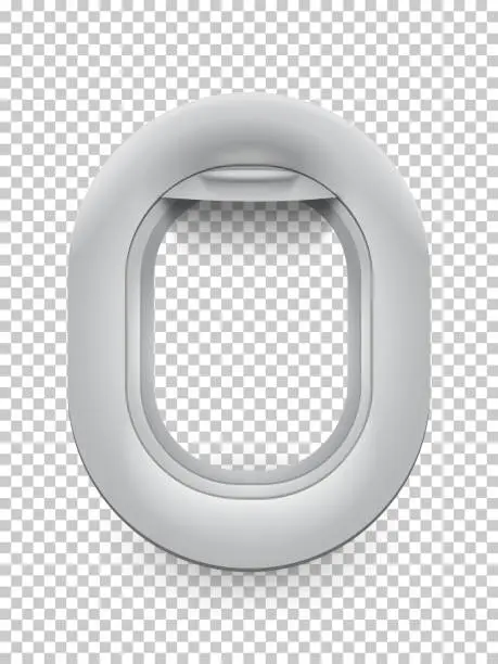 Vector illustration of Realistic grey porthole isolated on empty space