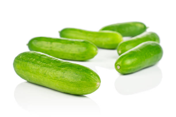 istock Fresh green baby cucumber isolated on white 1191680205