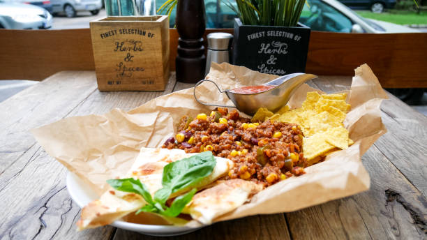 istock Fast food on a restaurant table 1191682466