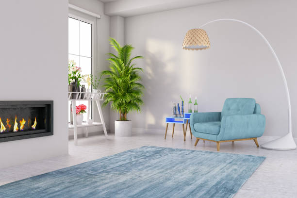istock Modern Living Room with Fireplace 1191682521