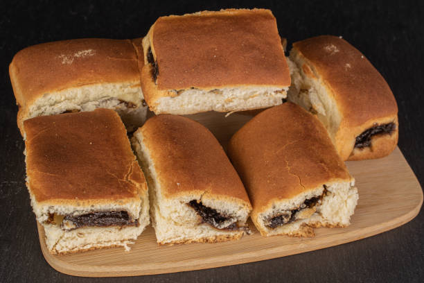 istock Czech sweet bun on grey stone 1191683636