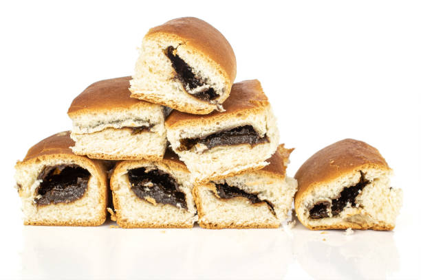 Czech sweet bun isolated on white
