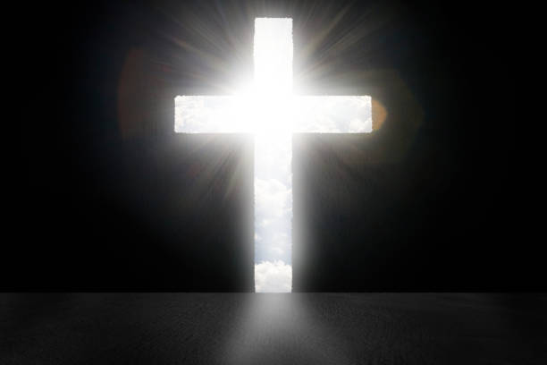 istock Cross shaping door in a dark room 1191684981