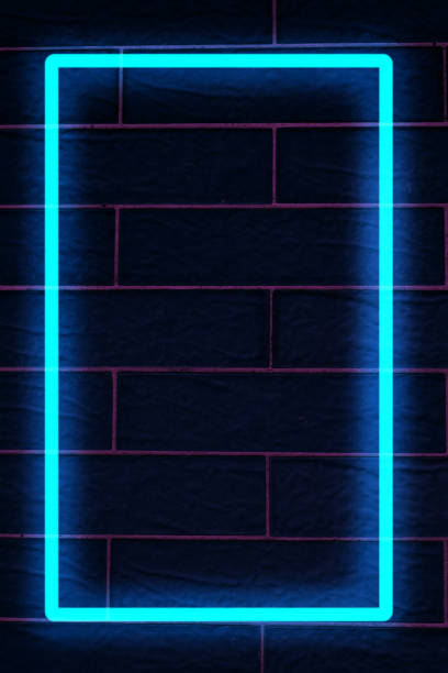 istock blue neon light on a brick wall at night 1191685473