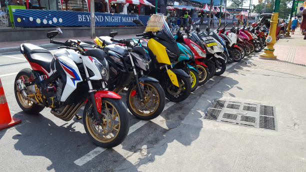Rental Bikes On The Side For Tourists In Patong stock photo