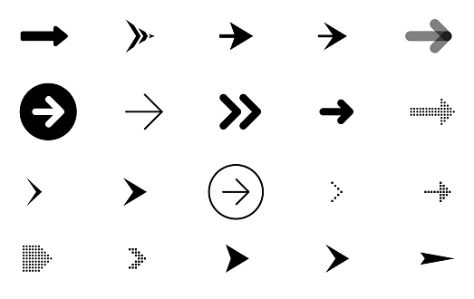 Arrow Vector icon, pointer, Sign collection