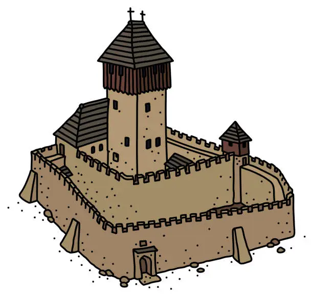Vector illustration of The old stone castle