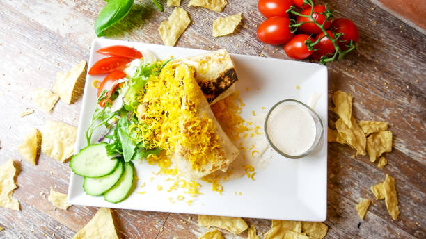 istock Fast food on a restaurant table 1191703810