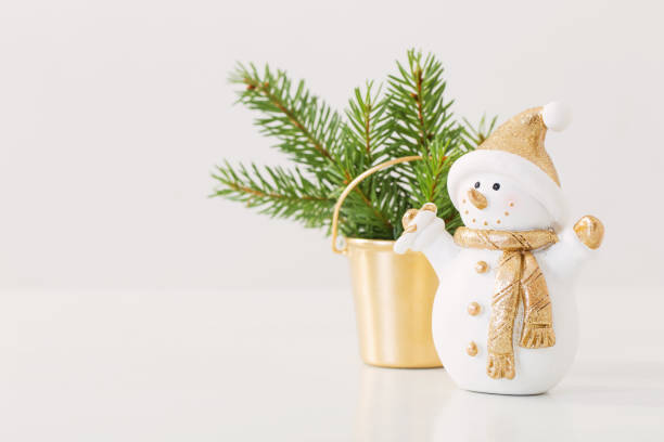 Christmas decorations with little ceramic snowman