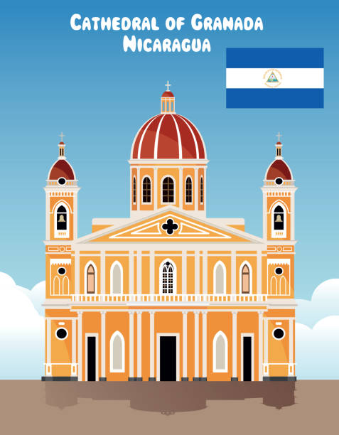 Cathedral of Granada, Nicaragua Vector Cathedral of Granada, Nicaragua granada stock illustrations