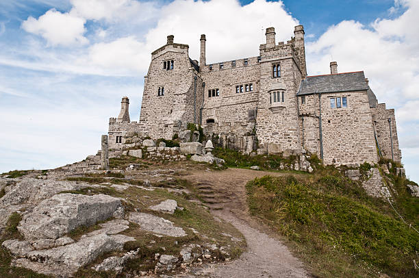 st. michael's, montaje marazion, cornwall, reino unido - cornwall england uk england st michaels mount fotografías e imágenes de stock