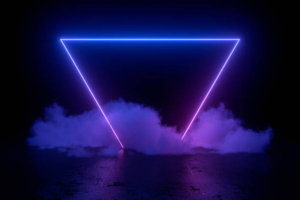 istock 3d abstract background with ultraviolet neon lights, empty frame, cosmic landscape, glowing tunnel door with smoke 1191718119