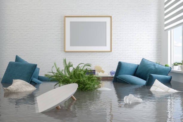 istock Flooding Room With Blank Frame Hanging On The Wall 1191718867