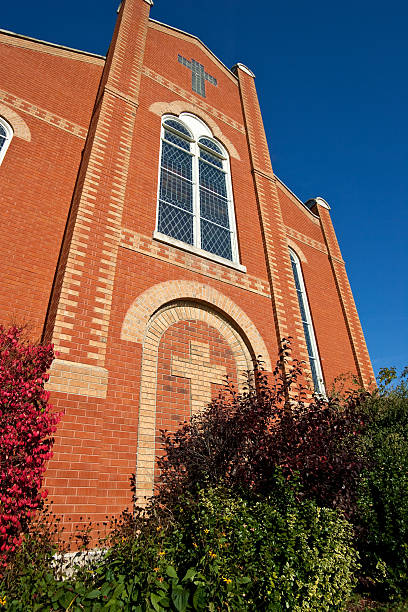 istock Modern church with orange brick 119172378