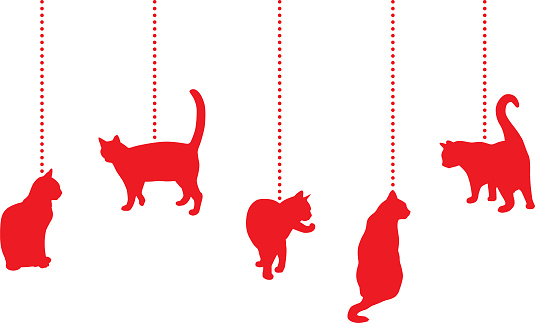 Dangling Red Cat Christmas Ornament