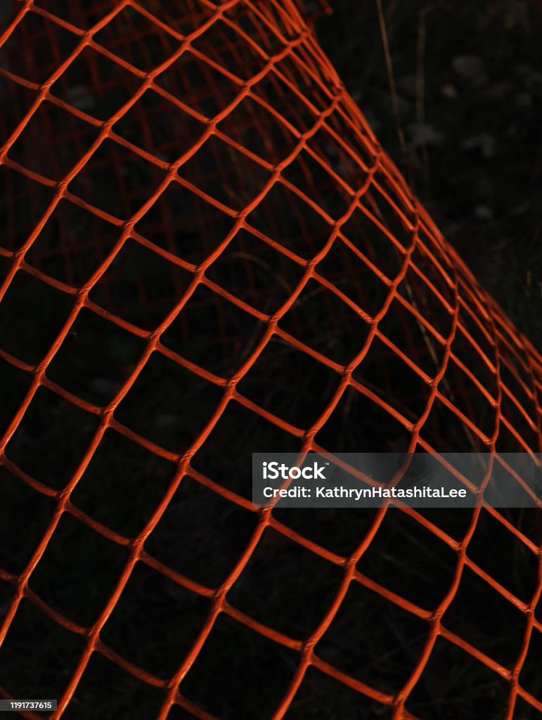 Grid Fence Pattern Orange Grid Pattern On A Safety Fence Stock Photo - Download Image Now ...