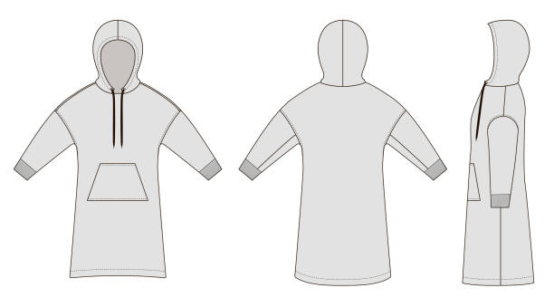 istock Fashion technical sketch of long smock in vector graphic 1191738176
