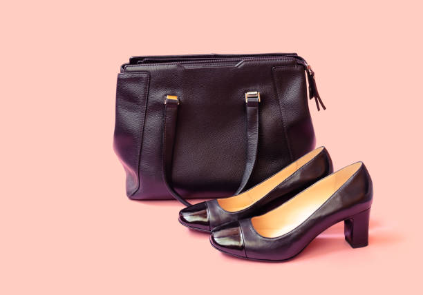 istock Black leather bag and leather shoes 1191738197