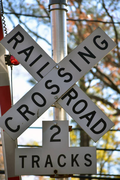 istock Railroad crossing sign 1191738893
