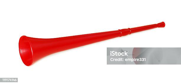 Red Vuvuzela Stock Photo - Download Image Now - Vuvuzela, Blowing, Brass Instrument