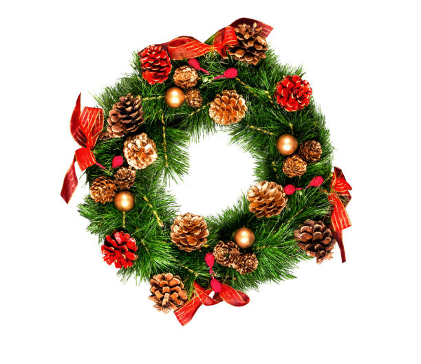 istock Christmas wreath isolated on white background traditional handmade design 1191741627