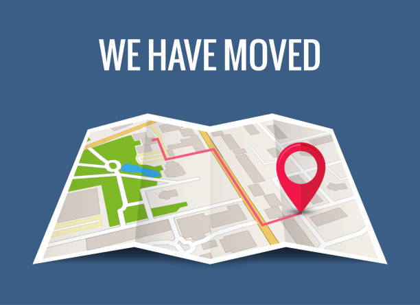 We have moved new office icon location. Address move change location announcement business home map We have moved new office icon location. Address move change location announcement business home map. moving stock illustrations