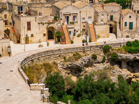 Matera, Italy - July 17, 2019: View of the old town.