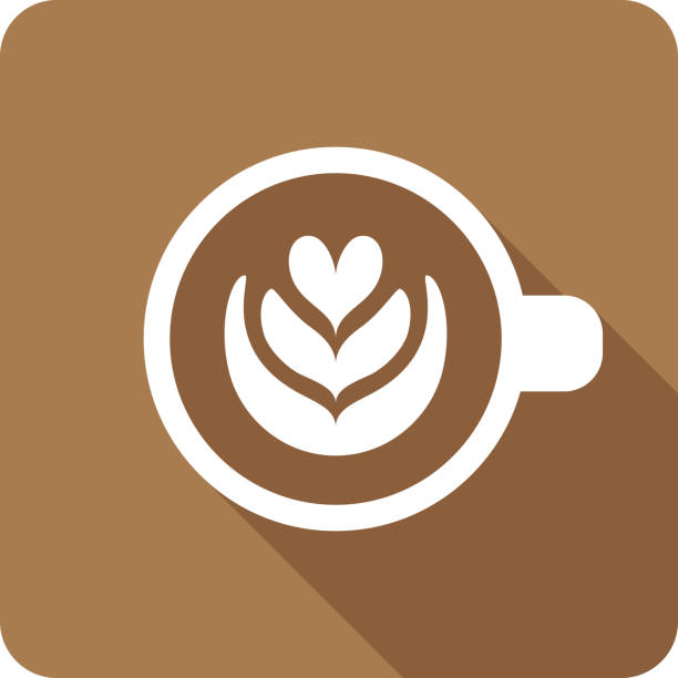 latte icon silhouette - latté stock-grafiken, -clipart, -cartoons und -symbole