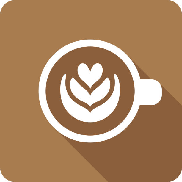 ilustrações de stock, clip art, desenhos animados e ícones de latte icon silhouette - latté cafe macchiato cappuccino cocoa