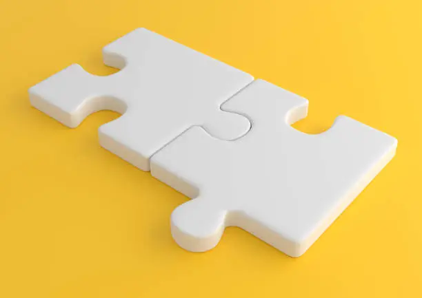 Photo of Puzzle on yellow background