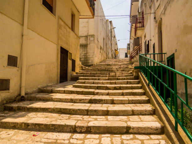 Ginosa, Italy - July 19, 2019: Picturesque street in the old town.