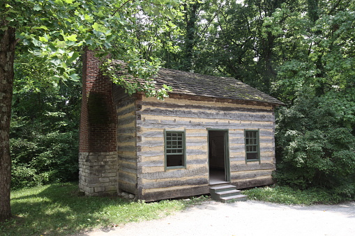 An old pioneer in a public park