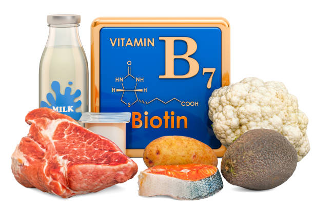 istock Foods Highest in Vitamin B7, Biotin. 3D rendering isolated on white background 1191750743