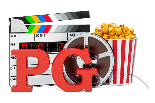 PG Guidance Suggested, film rating system concept. 3D rendering isolated on white background