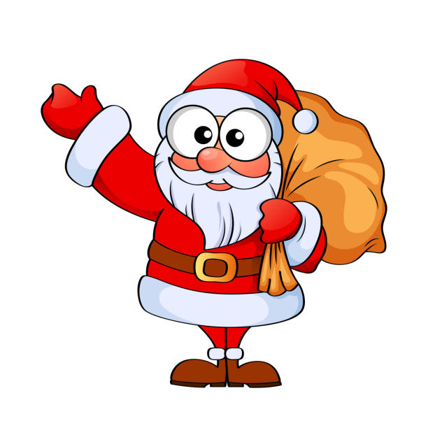 Santa Claus With Christmas Gifts Bag Stock Illustration - Download Image  Now - Art, Bag, Beard - iStock