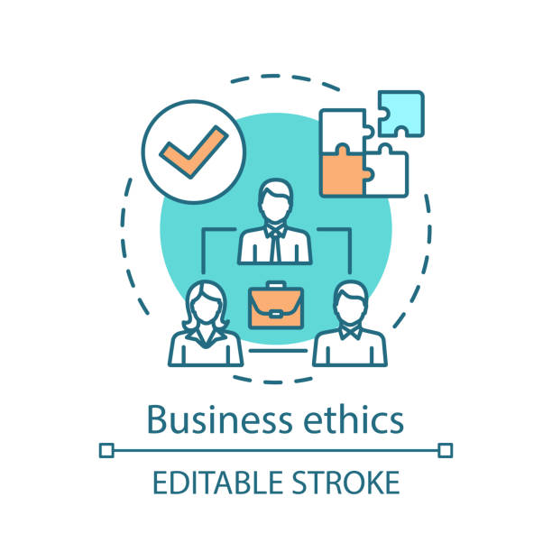 значок концепции деловой этики - general manager men business person stock illustrations