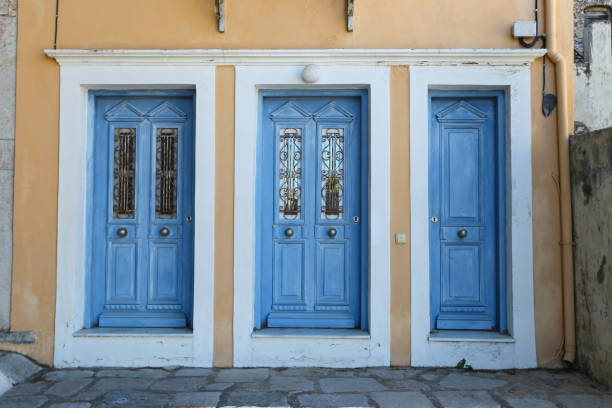 Doors of a House in Symi Island in Greece