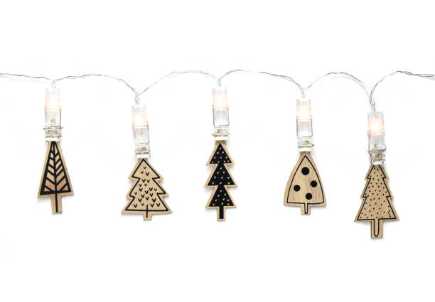 istock Decorative Wooden and painted funny Christmas trees with led light 1191753439