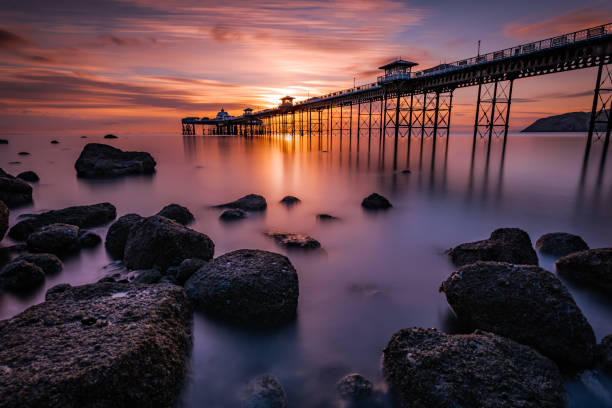Sunrise beachside pier shot