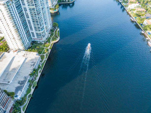 Flight over the Atlantic Coast of South Florida