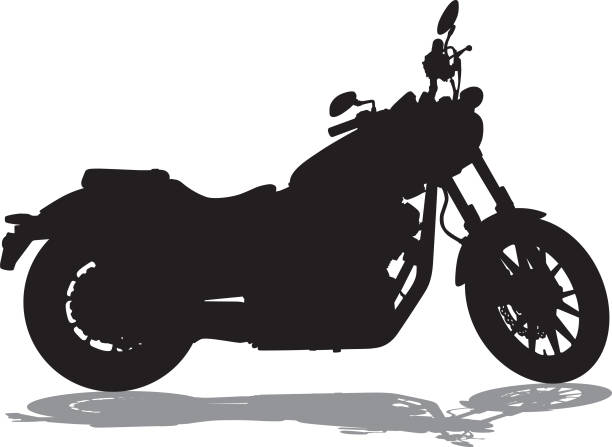 그림자가 있는 오토바이 실루엣 - motocross motorcycle stunt bike silhouette stock illustrations