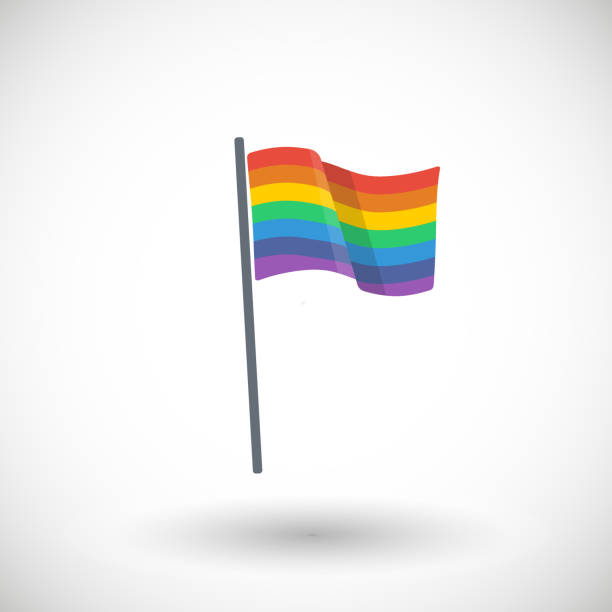 lgbtq 프라이드 플래그 플랫 아이콘 - symbols of peace flag gay pride flag banner stock illustrations