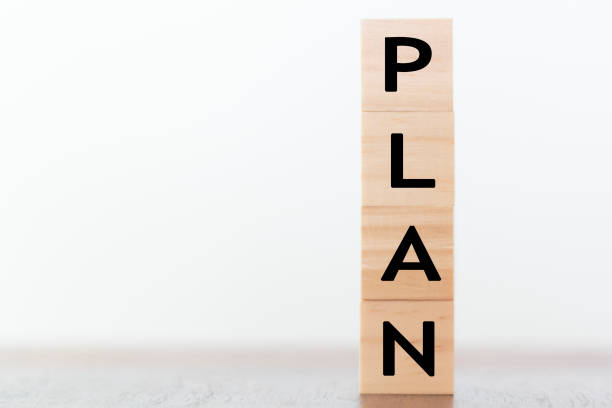 istock Plan word on wooden cubes with copy space 1191765498