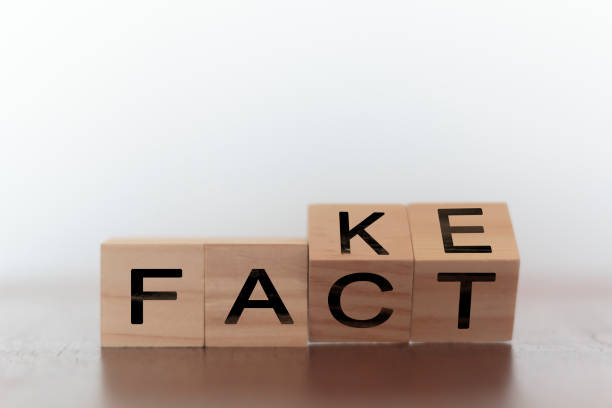 istock Fact and fake written on wooden cubes 1191765533