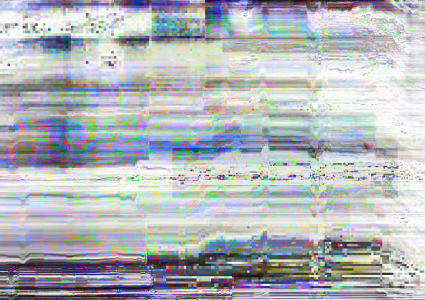 screen glitch signal error white static noise Screen glitch. Signal error. White static noise pattern overlay. intro music photos stock pictures, royalty-free photos & images