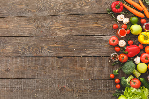 istock Right sides lie vegetables, in the left side copy space 1191770434
