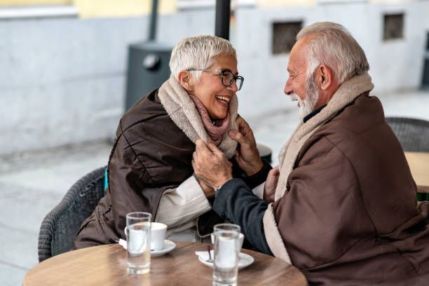 istock Happy Seniors in Cafe on Cold Winter Day 1191770588